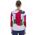 Central African Republic Flag Map V-Neck Long Sleeve Top View2