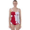 Malawi Flag Map Geography Outline Twist Front Tankini Set View1