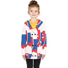 Slovakia Country Europe Flag Kids  Double Breasted Button Coat