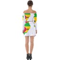 Sao Tome Principe Flag Map Off Shoulder Top with Skirt Set View2
