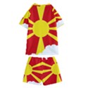 Macedonia Country Europe Flag Kids  Swim Tee and Shorts Set View2
