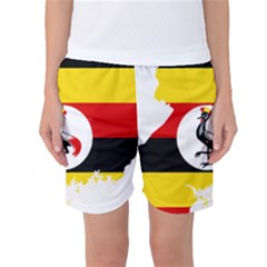 Uganda Flag Map Geography Outline Women s Basketball Shorts