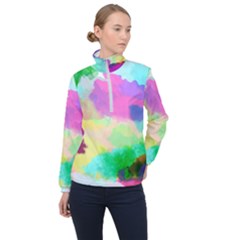 Watercolors Spots                              Women Half Zip Windbreaker