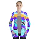 Paint on a purple background                               Women s Open Front Pockets Cardigan View1