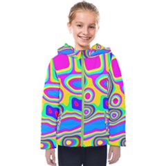 Colorful Shapes                              Kids  Hooded Puffer Jacket