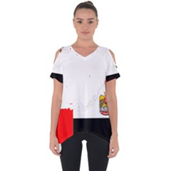 Borders Country Flag Geography Map Cut Out Side Drop Tee