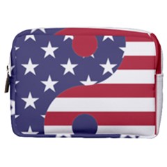 Yang Yin America Flag Abstract Make Up Pouch (medium) by Sapixe