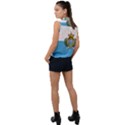 San Marino Country Europe Flag Sleeveless Chiffon Button Shirt View2