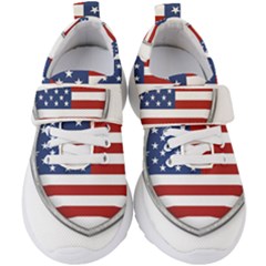 Flag Usa America American National Kids  Velcro Strap Shoes
