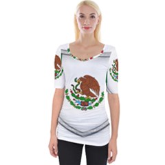Flag Mexico Country National Wide Neckline Tee