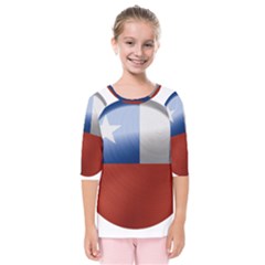 Chile Flag Country Chilean Kids  Quarter Sleeve Raglan Tee