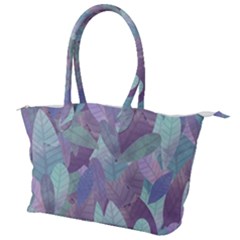 Watercolor Leaves Pattern Canvas Shoulder Bag by Valentinaart