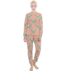 Turquoise Dragonfly Insect Paper Women s Lounge Set