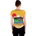Mount Fuji Japan Lake Sun Sunset Crew Neck Crop Top View2