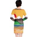 Mount Fuji Japan Lake Sun Sunset Long Sleeve Nightdress View2