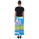 Nature Tree Water Grass Sun Flared Maxi Skirt View2