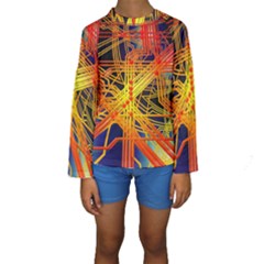 Board Circuits Control Center Trace Kids  Long Sleeve Swimwear