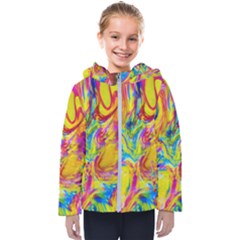 Mixed Paint                                Kids  Hooded Puffer Jacket