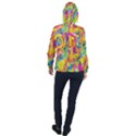Mixed paint                                 Women Hooded Front Pocket Windbreaker View2