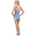 Cups And Mugs Blue Cross Front Low Back Swimsuit View2