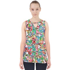 Colorful Paint Strokes On A White Background                                  Cut Out Tank Top