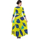 Leaves on a yellow background                                    Quarter Sleeve Maxi Velour Dress View2