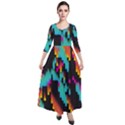 Rectangles in retro colors                                    Quarter Sleeve Maxi Velour Dress View1