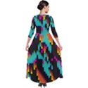 Rectangles in retro colors                                    Quarter Sleeve Maxi Velour Dress View2
