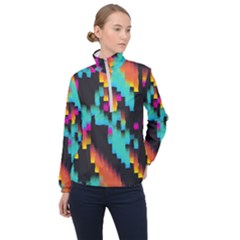 Rectangles In Retro Colors                                  Women Half Zip Windbreaker