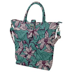 Vintage Floral Pattern Buckle Top Tote Bag by Sobalvarro