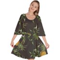 Pineapples pattern Velour Kimono Dress View1