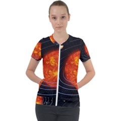 Solar System Planet Planetary System Short Sleeve Zip Up Jacket