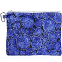 Neon Abstract Cobalt Blue Wood Canvas Cosmetic Bag (xxxl) by Bajindul