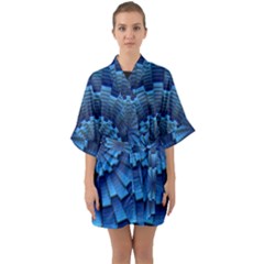 Mandala Background Texture Half Sleeve Satin Kimono 
