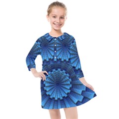 Mandala Background Texture Kids  Quarter Sleeve Shirt Dress by HermanTelo