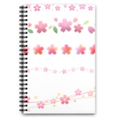 Sakura Border Cherry Blossom 5 5  X 8 5  Notebook