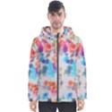 Paint splashes canvas                                      Men s Hooded Puffer Jacket View1