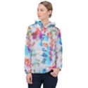 Paint splashes canvas                                      Women Hooded Front Pocket Windbreaker View1