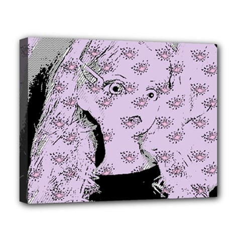 Wide Eyed Girl Lilac Deluxe Canvas 20  X 16  (stretched) by snowwhitegirl