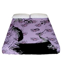 Wide Eyed Girl Lilac Fitted Sheet (queen Size) by snowwhitegirl