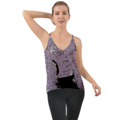 Wide Eyed Girl Grey Lilac Chiffon Cami