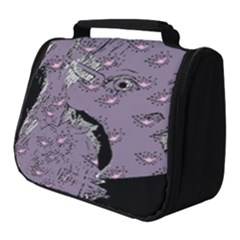 Wide Eyed Girl Grey Lilac Full Print Travel Pouch (small)