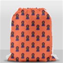Nerdy 60s  Girl Pattern Orange Drawstring Bag (Small) View2