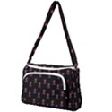 Nerdy 60s  Girl Pattern Black Front Pocket Crossbody Bag View1