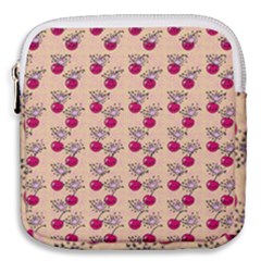 Cherries An Bats Peach Mini Square Pouch