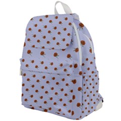 Peach Rose Blue Top Flap Backpack by snowwhitegirl
