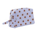 Peach Rose Blue Wristlet Pouch Bag (Medium) View1