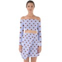 Peach Rose Blue Off Shoulder Top with Skirt Set View1