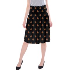 Peach Rose Black Midi Beach Skirt
