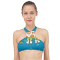 Paint Kitten Cats Cat Cute Paw High Neck Bikini Top View1